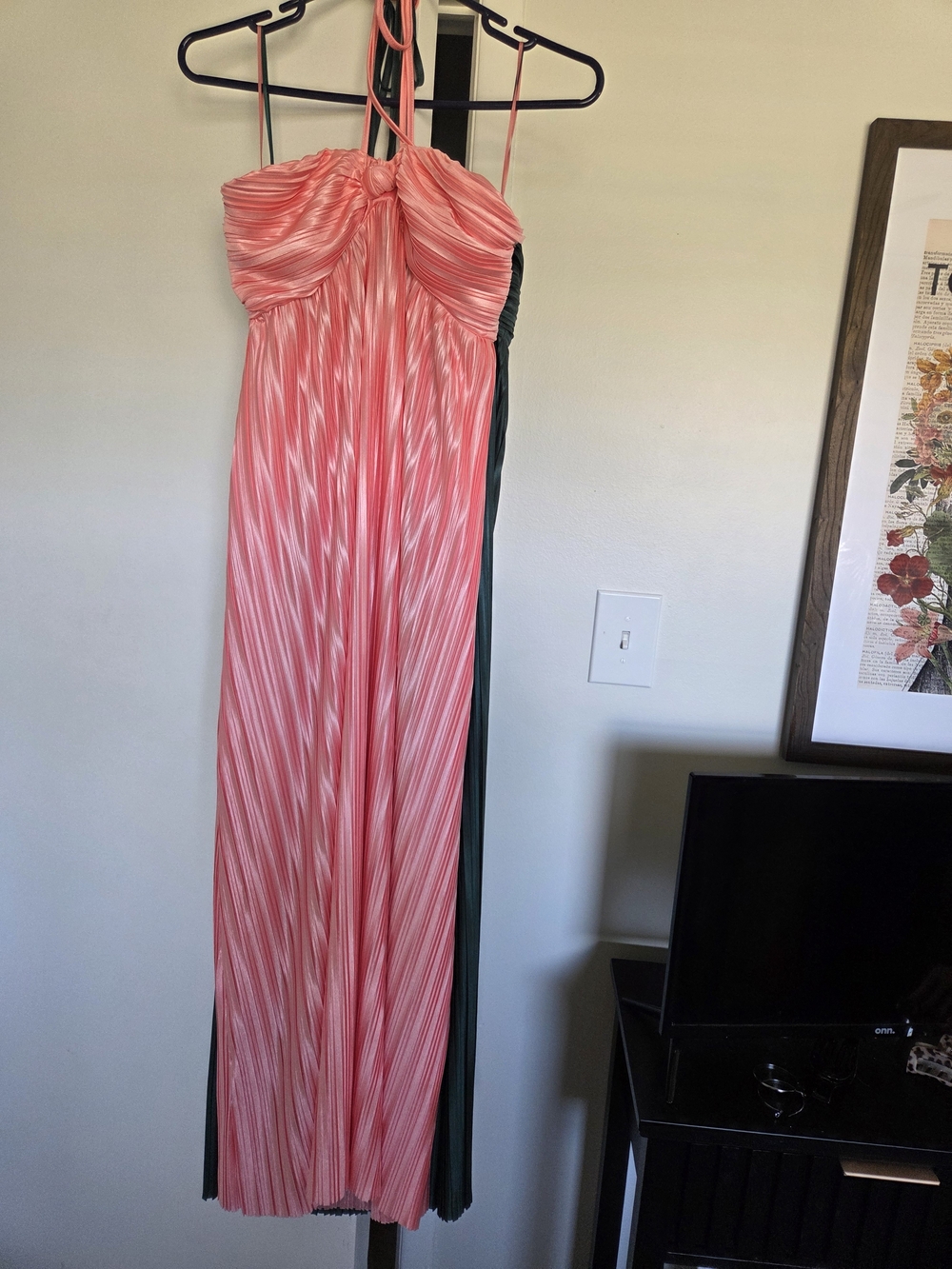 Pink Halter Pleated Maxi Dress - Elegant Summer Style